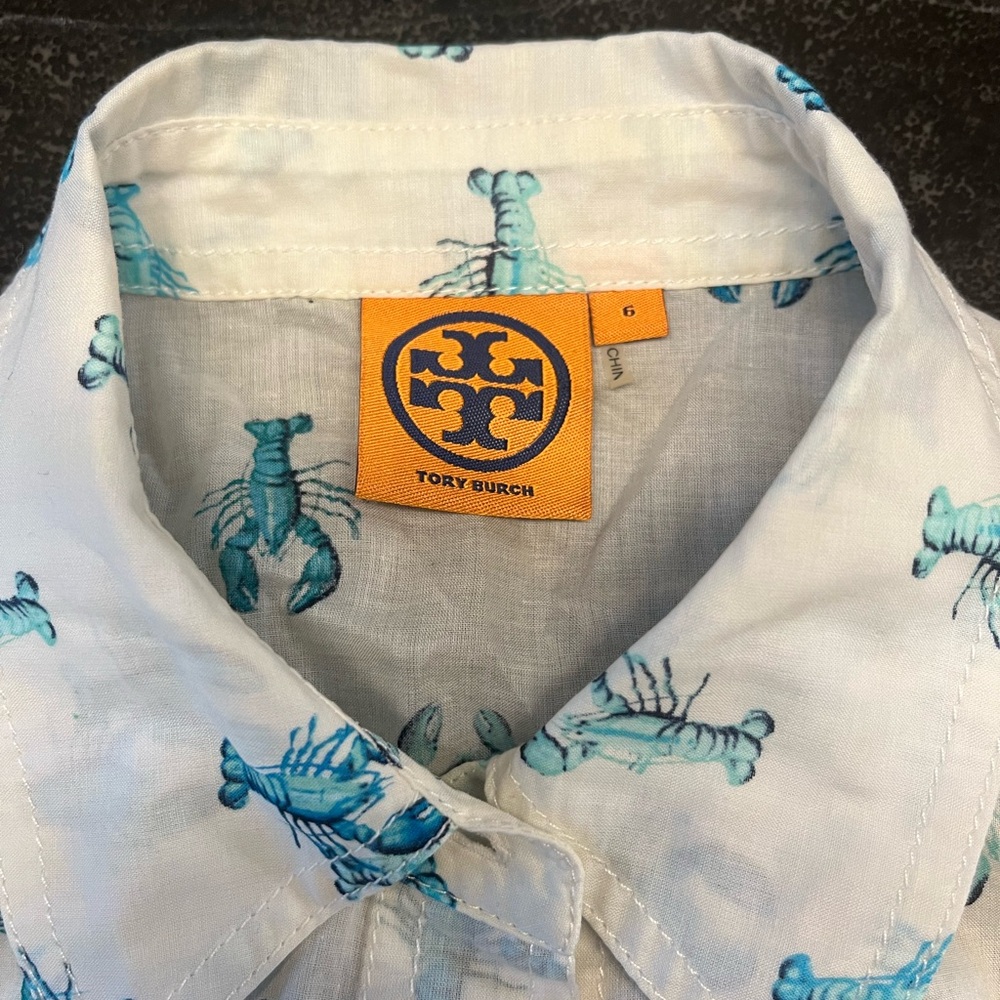 Tory Burch Women’s Shirt with Blue Lobster Design
